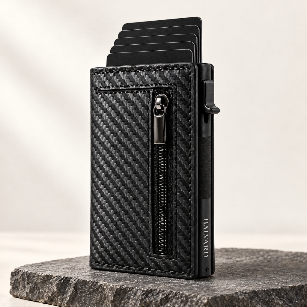The Halvard Pop-Up Wallet in Carbon Black