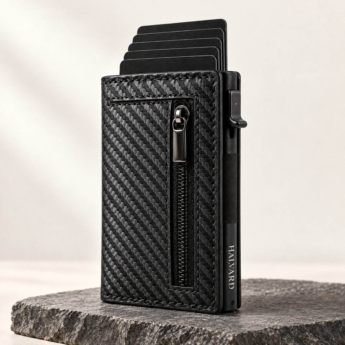 The Halvard Pop-Up Wallet in Carbon Black