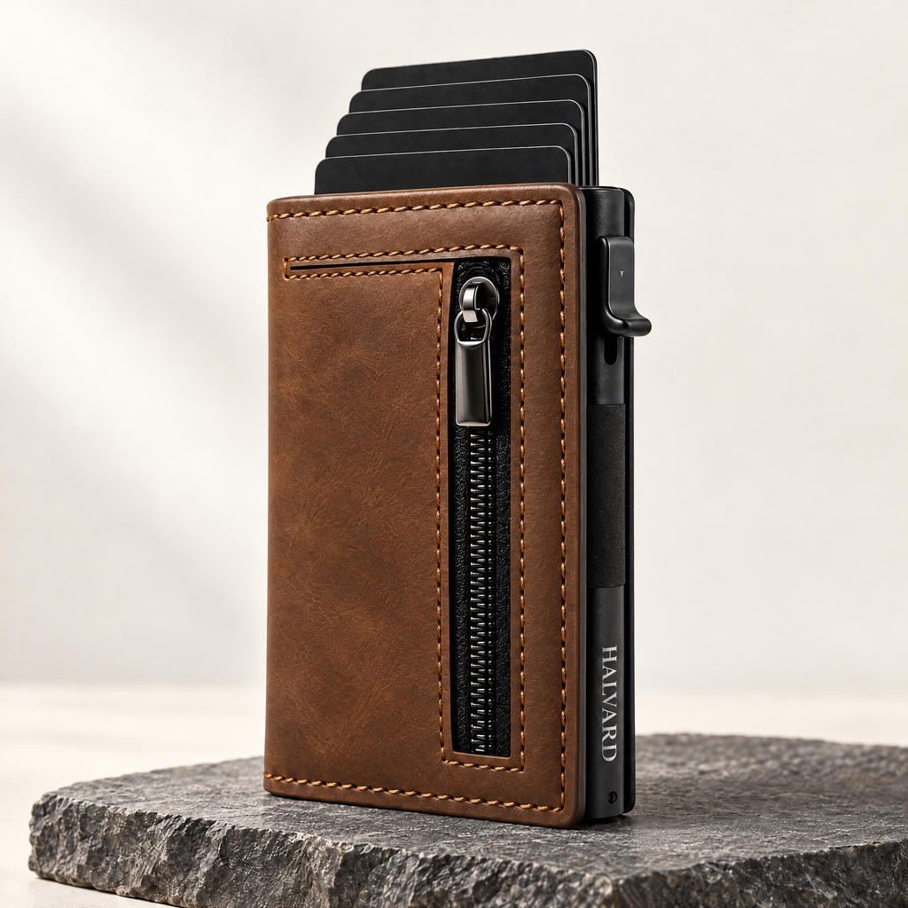 The Halvard Pop-Up Wallet in Saddle Brown